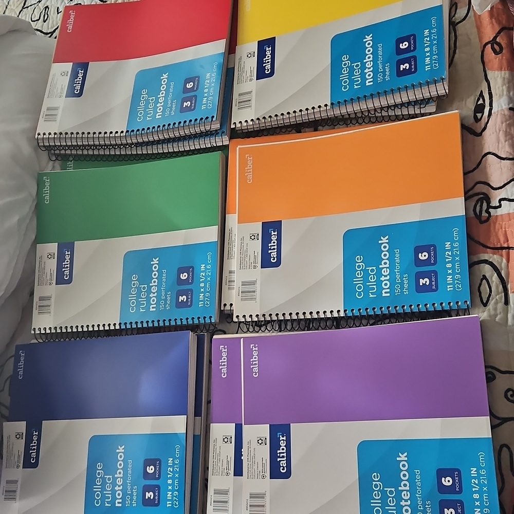 Caliber College Ruled Notebook Various Colors (Two For $4)